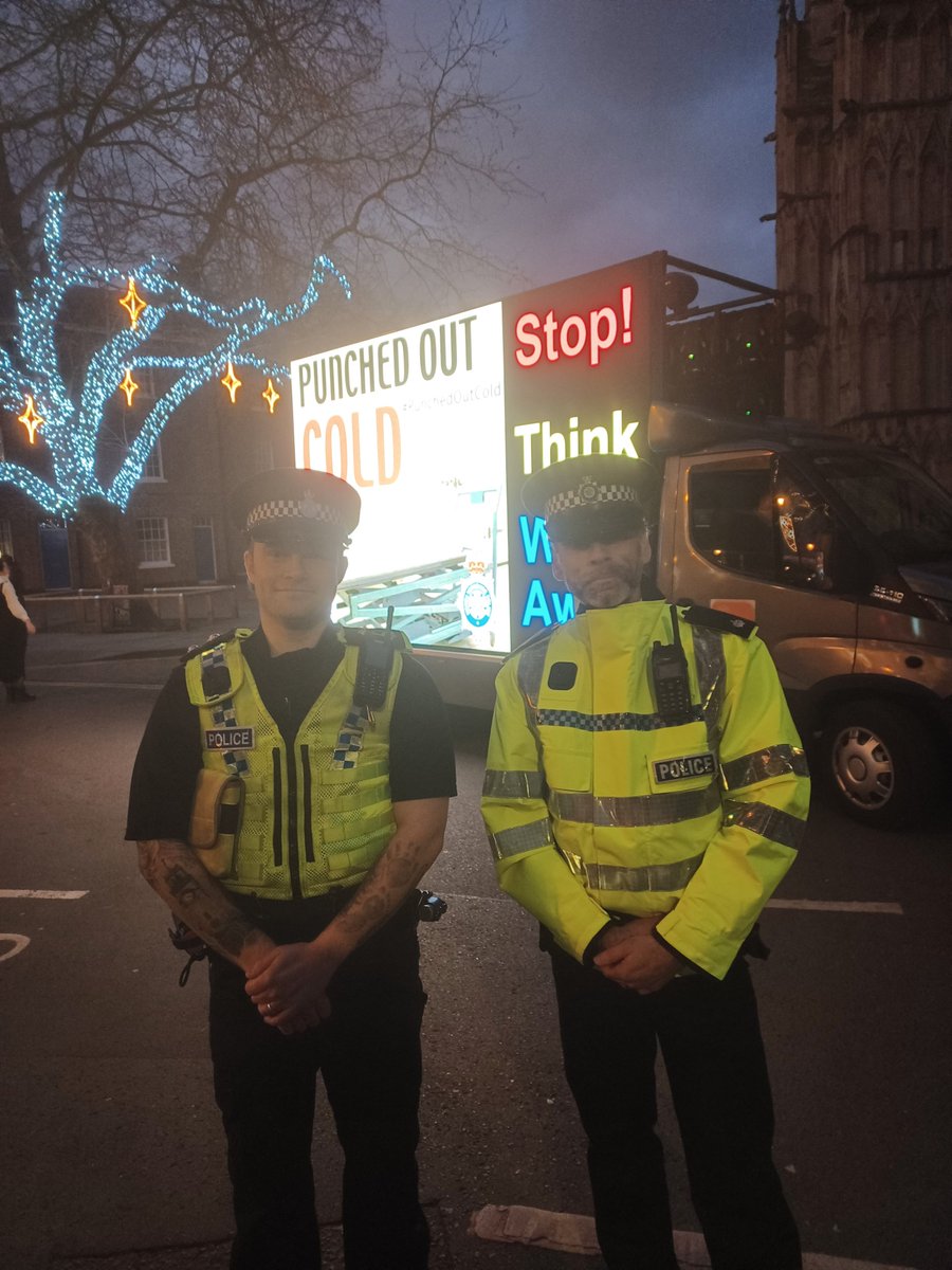 #PunchedOutCold campaign heads to York and Scarborough 🚨 On Friday evening (22 Dec), our digital display van has been in York & Scarborough as part of the effort to deter fatalities and serious injuries caused by one punch incidents More here ⬇️ orlo.uk/0JHHp