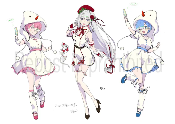 ゼロから始める異世界生活  クリスマスビジュアルの原画を描かせて頂いてます  コミックマーケット103(12/30,31)にてグッズも販売されますのでどうぞ良しなに 通販もあるよ!   #リゼロ