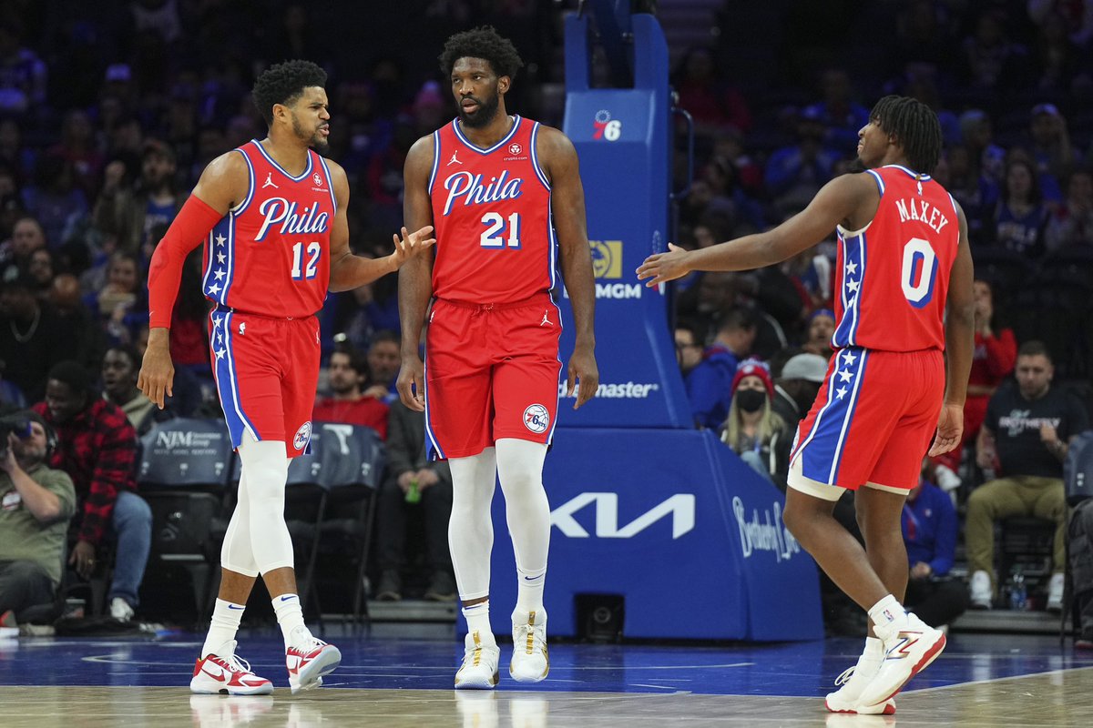 SIXERS TRIO COMBINED FOR 97 PTS TONIGHT VS. RAPTORS 🤯

🔥 Harris: 33 PTS
🔥 Maxey: 33 PTS
🔥 Embiid: 31 PTS

Sixers win 121-111