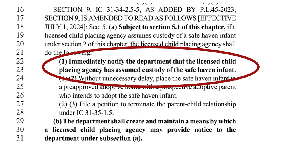 adopteelaw's tweet photo. Lo and behold there's trouble brewing in Indiana's baby box scheme. A newly introduced bill will finally:

1. Require an adoption agency to immediately notify state authorities of a boxed baby (current law doesn't require this) https://t.co/7IyRilUFwS
