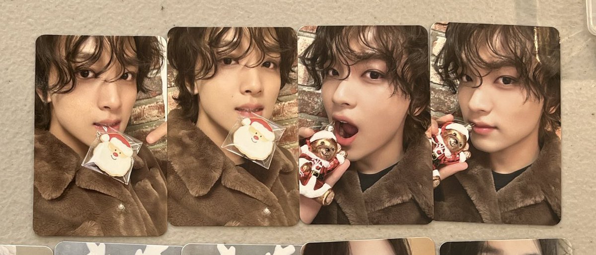 haechan's 2023 pink christmas nct 127 and nct dream photocards 🐻🤎