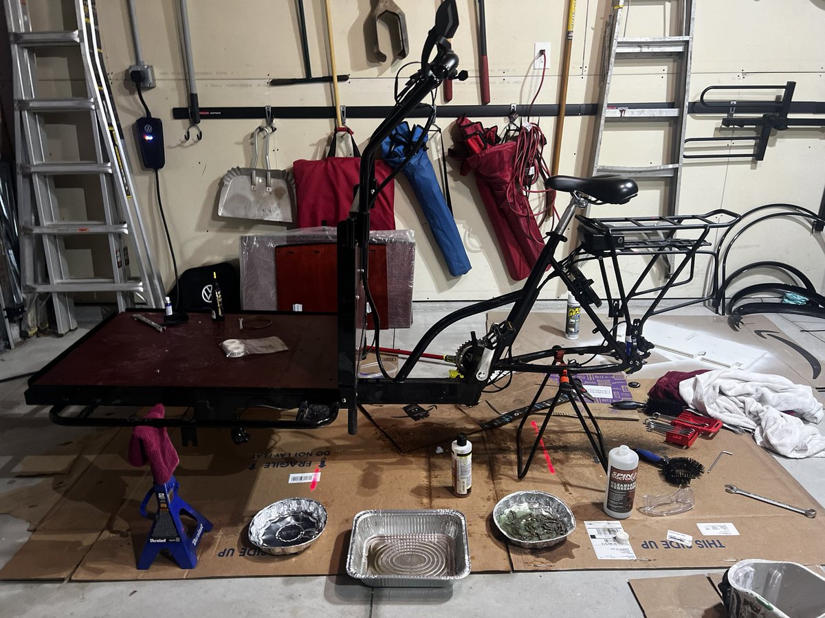 Cargo bike winter break rebuild has begun.