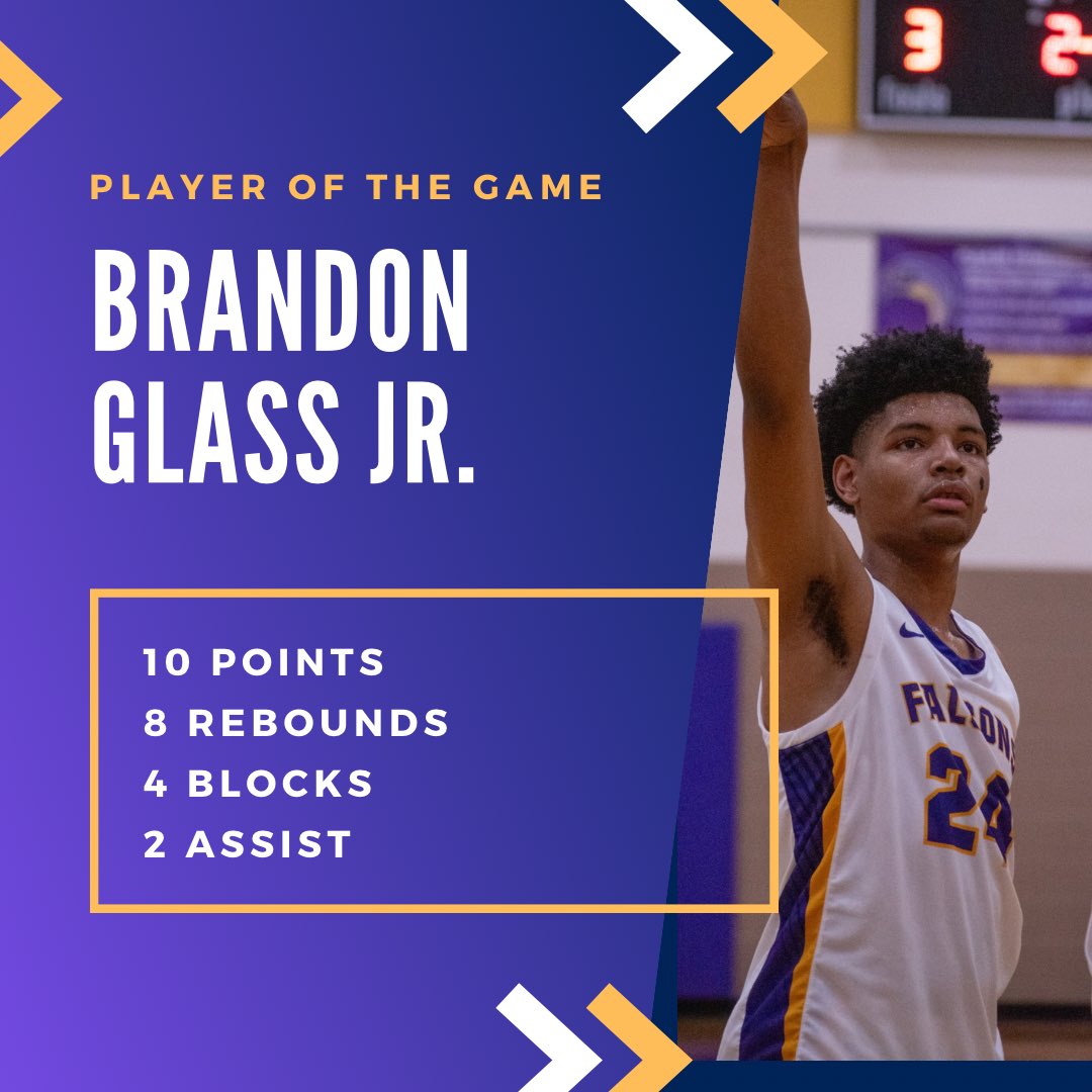 In the closeout game of the Scott Winter Classic to advance to 3-0 on the week the Falcons relied on the muscle to get the job done! The Big Fellas held it down and led the Falcons to VICTORY tonight!

Tayvon Smith 
&amp;
Brandon Glass Jr. 

#Swoop #StayHungry 🟣🟡🏀