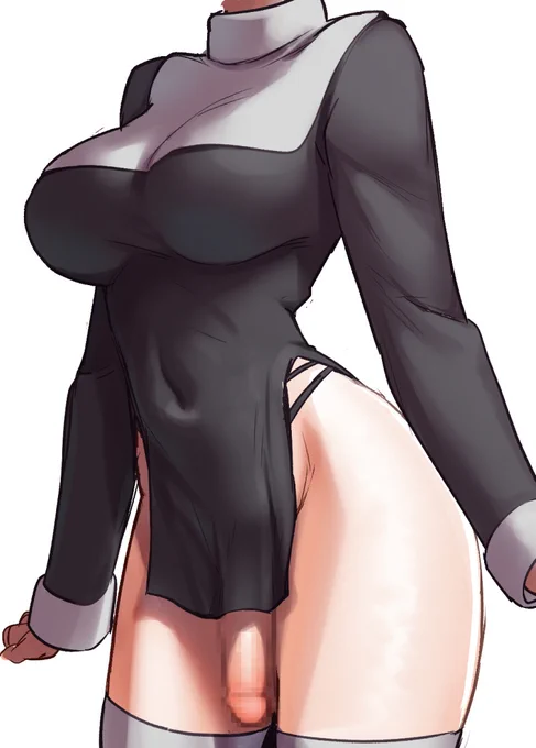 【R-18 ふたなり】これはふたなり女が超深いスリットの前垂れ服着てるのいいよねという話特にそれがシスターとか巫女さんだと尚良いというはないです 