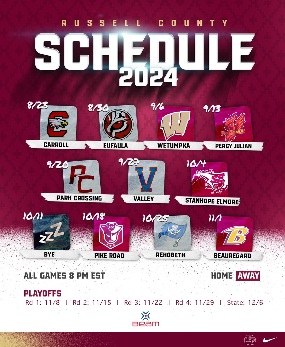 RCWarriorsFB's tweet photo. 2️⃣0️⃣2️⃣4️⃣ #RcWarriors🏈 Schedule Release 📆 

#WarriorNation🍢 #431Boyz🏈 #W2DaCounty💥 https://t.co/5mXjM5lIeS