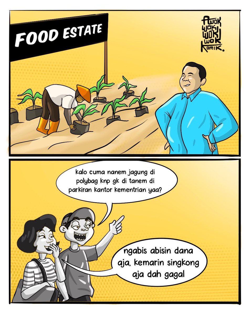 Gus_Raharjo's tweet photo. Saya baru sekali ini melihat Jagung Di tanam di Lahan berhektar-hektar Di Desa Tewai kab.Gunung Mas Kalimanta menggunakan Polybag .
Yang sebelumnya lahan 600hektar Ditanam singkong oleh Pak Prabowo Gagal . 

Sebagai anak petani yang hidup di Desa Saya Sangat malu sekali dengan Kondisi cuci tangan pakai diterjen ini . 

Harga Jagung 1 pohon itu maksimal 1 Ribu rupiah .
Harga /Polybag isi kompsos lebih dari 2 Ribu Rupiah. 
Lha mbok uwes beli Saja di petani dengan Harga mahal , toh lahan pertanian kita masih luas petani kadang terpuruk gara-gara hasil jagung murah . 

Pak Sini ke Wonogiri,Boyolali,Sragen buat belajar Tanam Jagung dan Ketela Yang baik dan benar . 

Begitu mau mimpin Negara ?? 
Ya Allah .. 😭😭