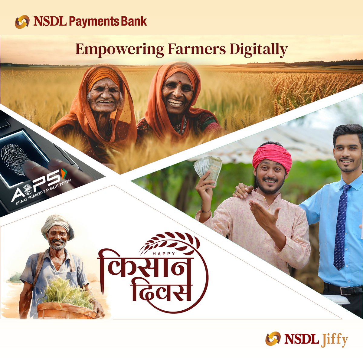 Celebrating the backbone of our nation on #KisanDiwas! NSDL Payments Bank is proud to stand with the hardworking farmers who feed us all. Here's to a future where technology and agriculture unite for prosperity!

#FarmersFirst #DigitalAgri #NSDLPaymentsBank #KisanDiwas2023