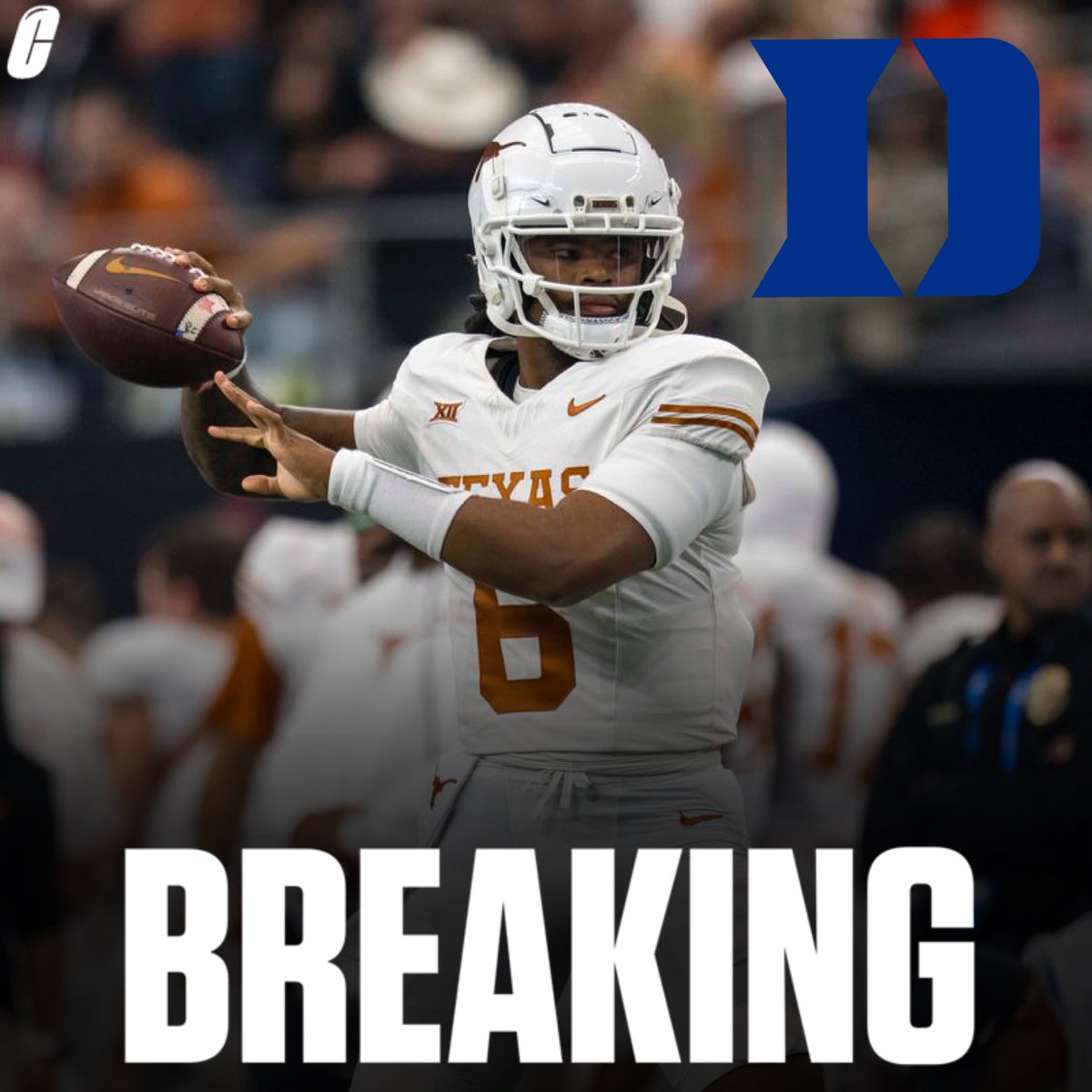 CFBAlerts_'s tweet photo. Duke is expected to land the former Texas quarterback Maalik Murphy. HUGE get for Manny Diaz and the Blue Devils. 📈 https://t.co/3i8YEJO8dr