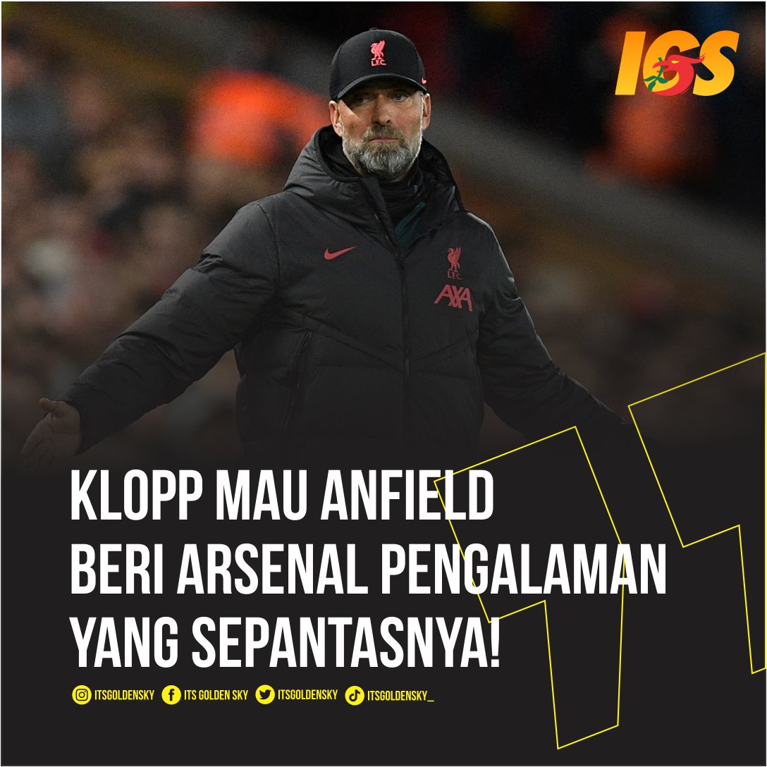 itsgoldensky's tweet photo. "Kami membutuhkan Anfield pada hari Sabtu,

"Arsenal tidak bermain minggu ini. Siapa pun yang tahu tentang mereka, tahu bahwa mereka akan siap, jadi kami perlu Anfield bergairah sejak detik pertama, tanpa saya harus berdebat dengan pelatih lawan. https://t.co/xRk7aHkEwL