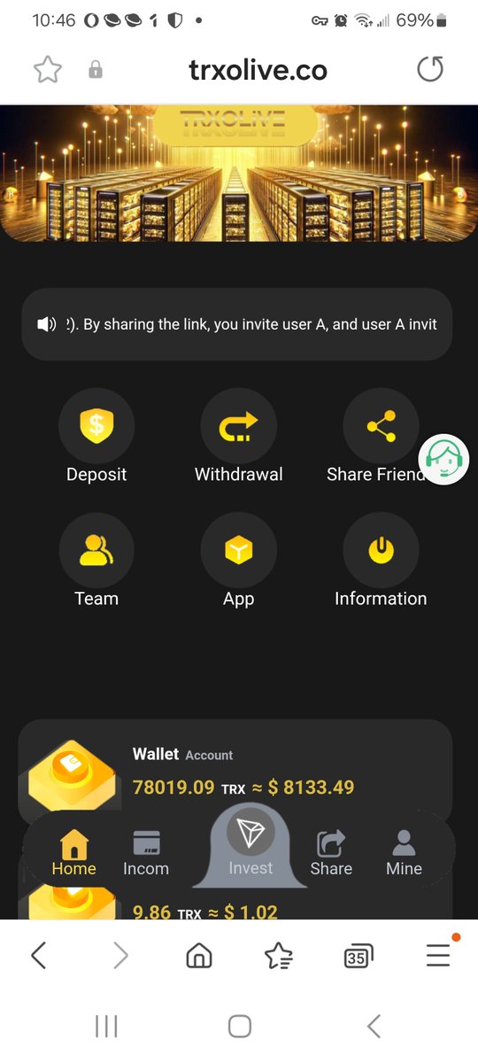 TiloAPignolo's tweet photo. TRXOLIVE https://t.co/m3VQn4uOnu
Great Mining site that pedges over 70,000 trx.
Has great customer service 
24/7.
Easy to have a daily stable income. https://t.co/VJ1JocEYyz