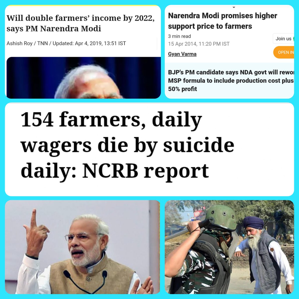Wish You All National Farmers Day

With #ModiKiGuarantee 
- Double Farmers Income ❓
- Higher Support Price ❓
- Lathicharge to Farmers (Received)
- 154 Farmers, Daily Wagers Suicide Daily (Received)

#NationalFarmersDay #KisanDiwas #kisandivas #BrijBhushanSharanSingh