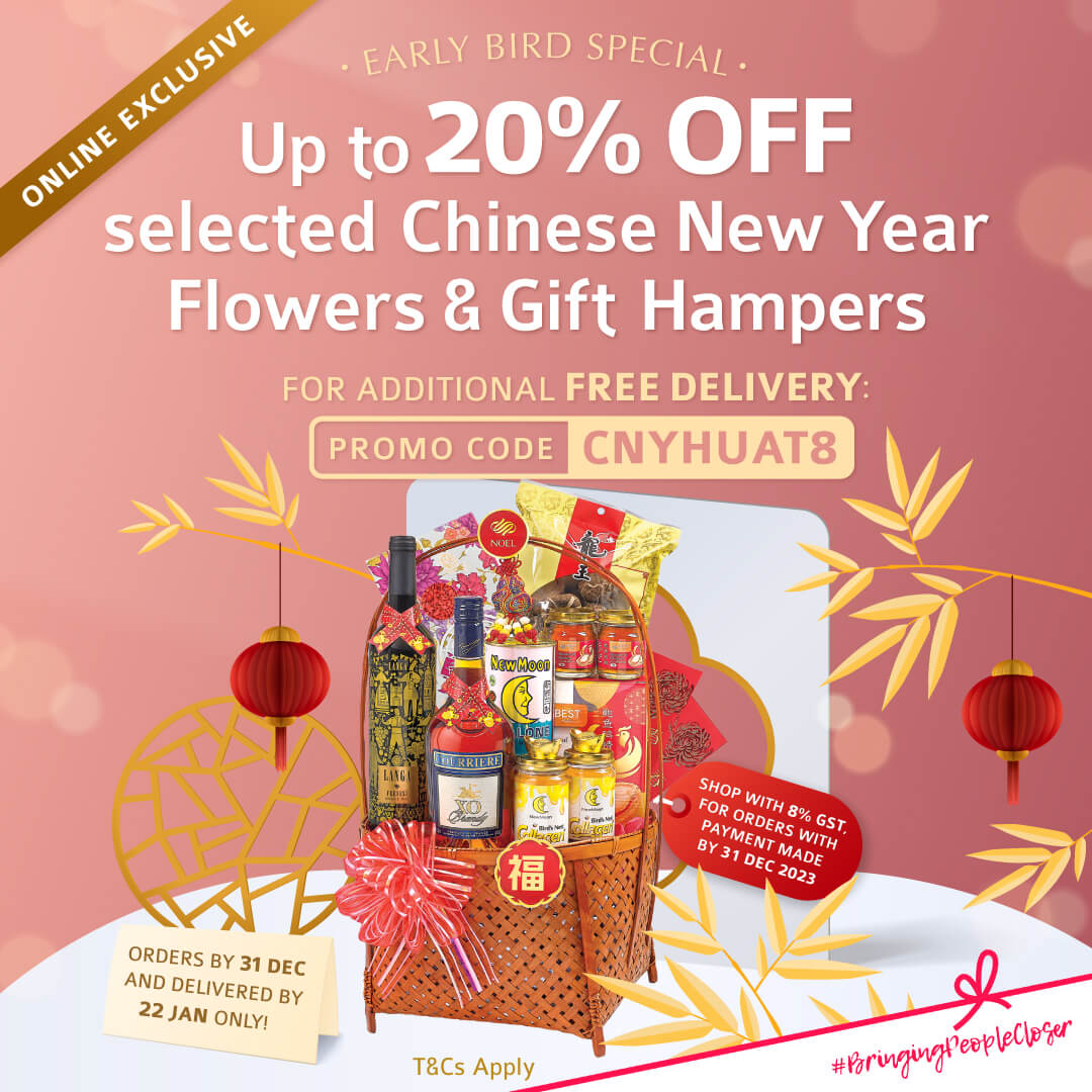Usher in Chinese New Year by spreading festive cheer and blessings ✨🎁 SAVE UP TO 20% OFF selected Online Exclusive CNY Flowers & Gift Hampers when you shop this early bird's special! 

🧧: noelgifts.com/chinese-new-ye…

#NoelGiftsSG #BringingPeopleCloser #LunarNewYear