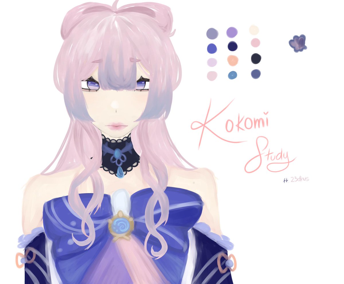 13dnvs's tweet image. kokomi study !! &amp;lt; 3

#kokomi #artmoots #Genshinfanart