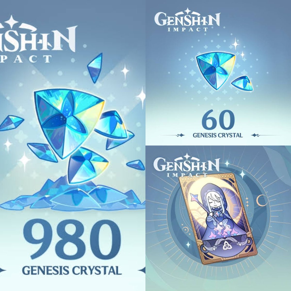 🚨 GIVEAWAY ALERT 🚨

- 980 (+ 980 bonus)Genesis Crystals
- 1 Welkin Moon
- 2 x 60 Genesis Crystals 

1. RT &amp; Follow
2. Join our LIVESTREAM later on my YT (DEC 23, Saturday 6pm PHT/gmt+8)

Catch me here: youtube.com/@EarlbedoPlays…

Bookmark this and hit the bell Icon! 🫶🏻🎄