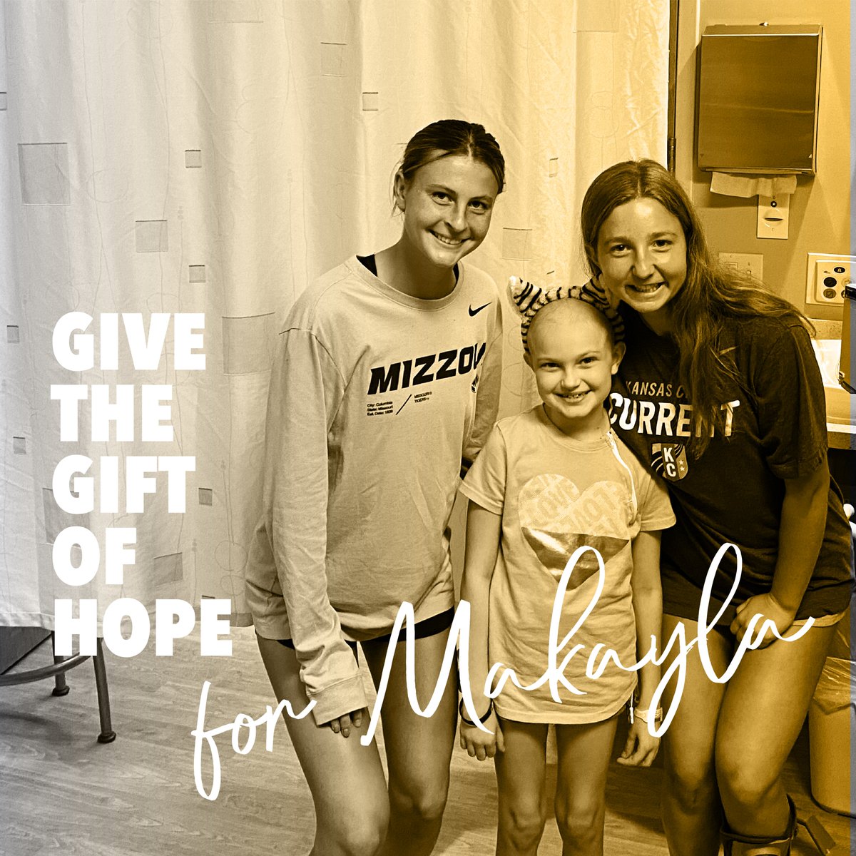 There are just 9 days left to Give the Gift of Hope for pediatric patients like Makayla, who was able to spend time and build a bond with Mizzou Soccer players during her time in the hospital.

Time is running out! Now's the time to visit playing4hope.org/give-hope to support today.