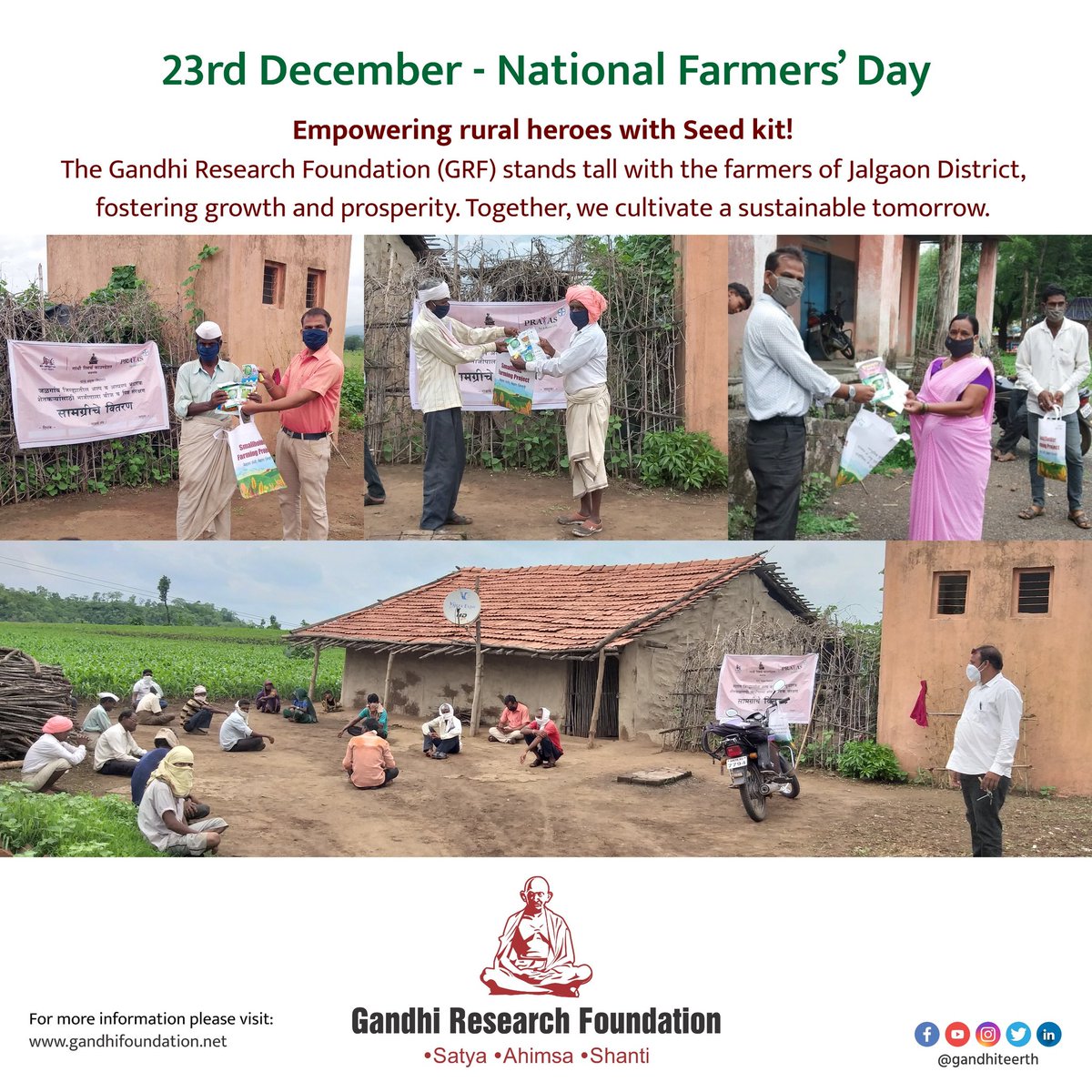 #nationalfarmersday #gandhiteerth #gandhiresearchfoundation #empoweringruralheros #ruralheros