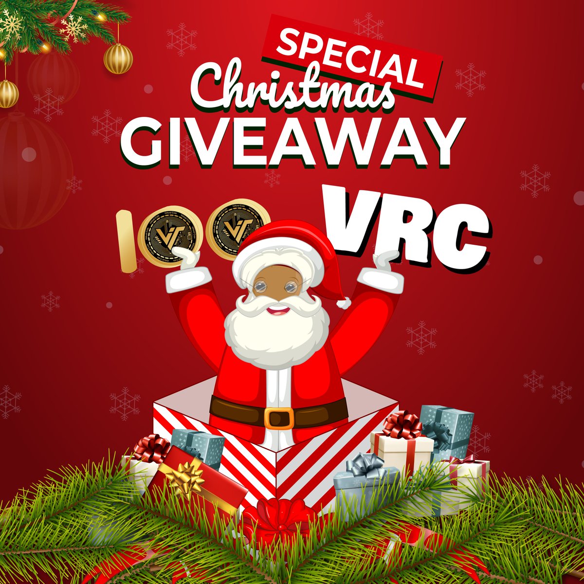 VRC Network (@vrcnetwork) on Twitter photo 🎉 Join the VRC Network Special Christmas Giveaway Competition! 🚀
🌟How to Enter:
✅ Follow <a href="/VrcNetwork/">VRC Network</a>
✅ Like & Retweet This Post
✅ Tag 1 friend
Send Screenshot Proof at DM
🎁Reward
🥇100 VRC Reward ( Distribute in 5 members )
🗓️ Deadline:
⏰/23/12/2023 - 26/12/ 2023 🎉 Join the VRC Network Special Christmas Giveaway Competition! 🚀
🌟How to Enter:
✅ Follow <a href="/VrcNetwork/">VRC Network</a>
✅ Like & Retweet This Post
✅ Tag 1 friend
Send Screenshot Proof at DM
🎁Reward
🥇100 VRC Reward ( Distribute in 5 members )
🗓️ Deadline:
⏰/23/12/2023 - 26/12/ 2023
