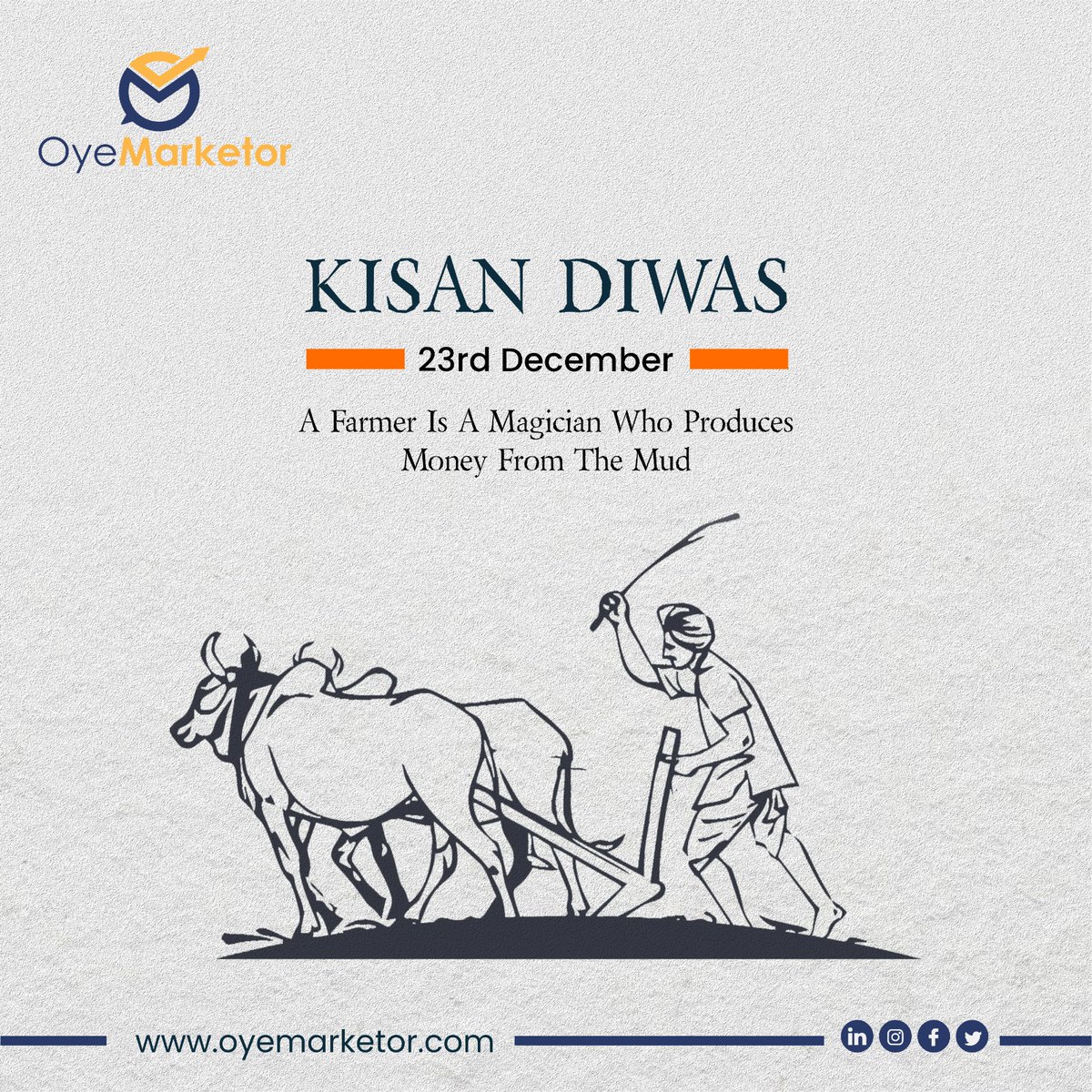 Honoring the hands that feed us. Happy National Kisan Diwas to the hardworking farmers who dedicate their lives to nurturing the land. 🌱🌾

#NationalKisanDiwas #FarmersDay
#KisanDiwas2023 #GratitudeToFarmers #FarmersPride
#AgriHeroes #ThankAFarmer
#KisanPower #FarmersStrength