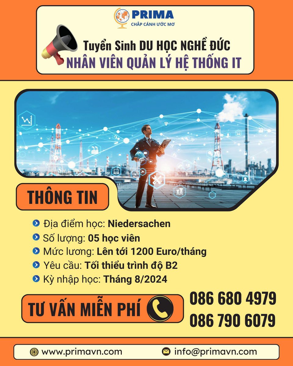 duhoc_de's tweet photo. 💥 Bạn là người yêu thích hoạt động nghiên cứu và phân tích số liệu.
💥 Bạn là người đam mê công nghệ và muốn phát triển sự nghiệp trong lĩnh vực này.
✈️ Du học nghề Đức ngành NHÂN VIÊN QUẢN LÝ HỆ THỐNG IT https://t.co/Jit4hPilwR