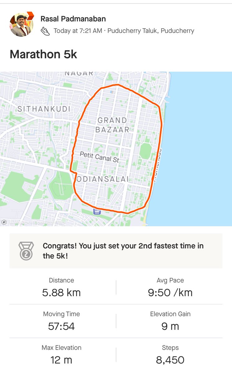 rasalp1's tweet photo. 2023 la #marathon odanum nu goal irunthichi finally i can able to complete without stop by running slowly #pondicherry #vasaneyecare #universaldeclarationofhumanrights #5krun https://t.co/JwNOXvSpzF