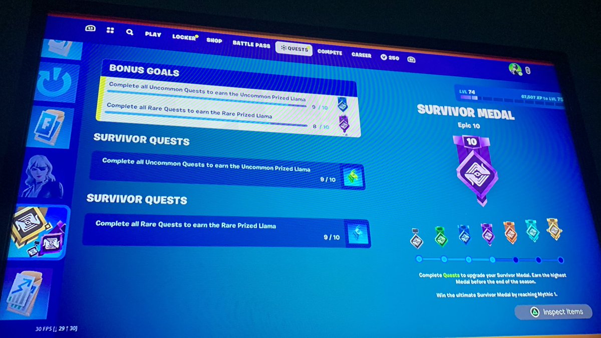 Retro_Nova181's tweet photo. @FortniteStatus why aren’t my survivor quests completing? Even though I have no challanges avalible. On PS4,
Friend I know on PC has theirs completed https://t.co/084jJaEJC8