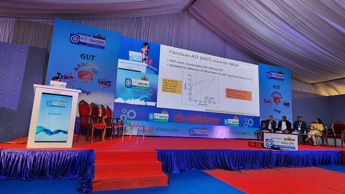 ISGCON-2023 #ISGCON
MASLD Session 
Dr Arka De @doc_arka covers the NITs in MASLD #MASLD
Highlights the ICON-D (Indian Consortium on NAFLD/MASLD) data for AGILE3 and 4