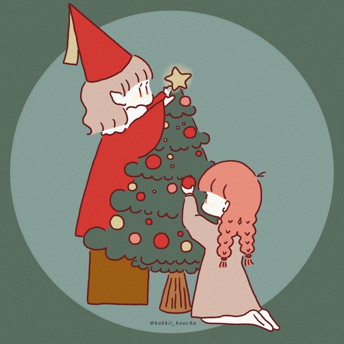 「brown hair christmas ornaments」 illustration images(Latest)