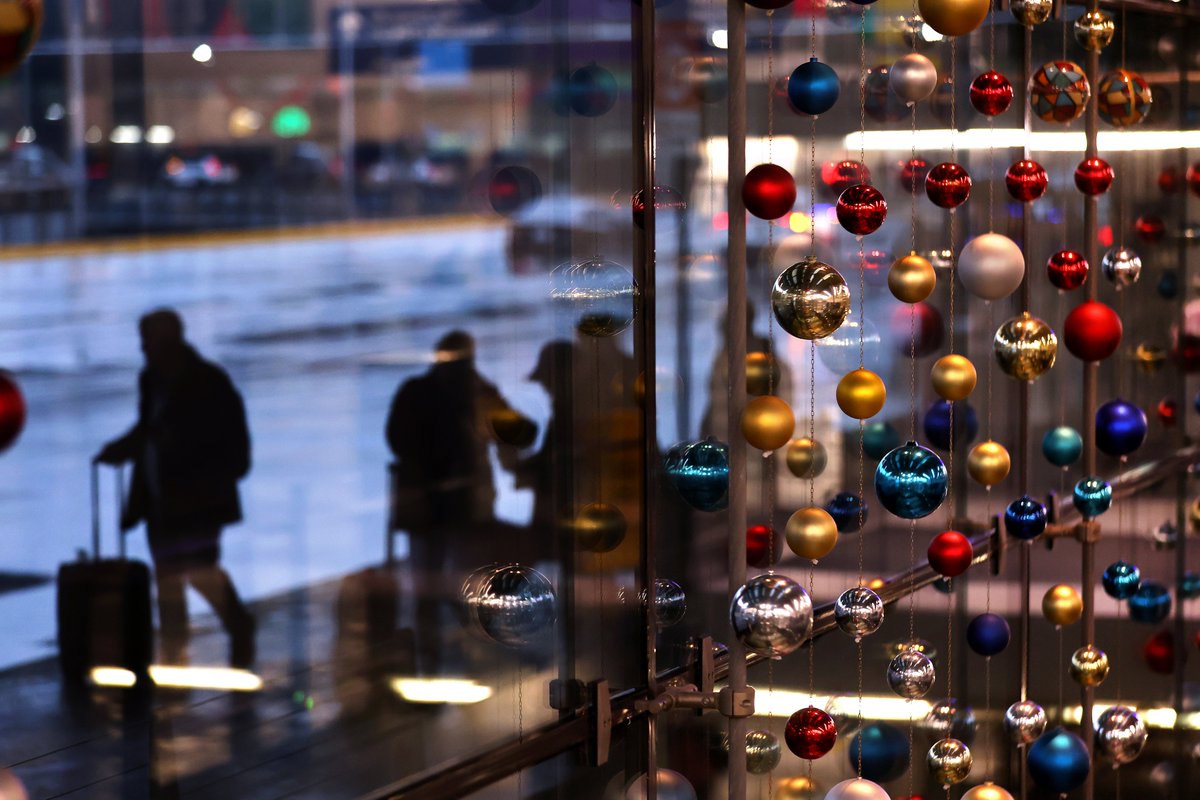 Lots of holiday magic at Chicago’s O’Hare International Airport on Friday.