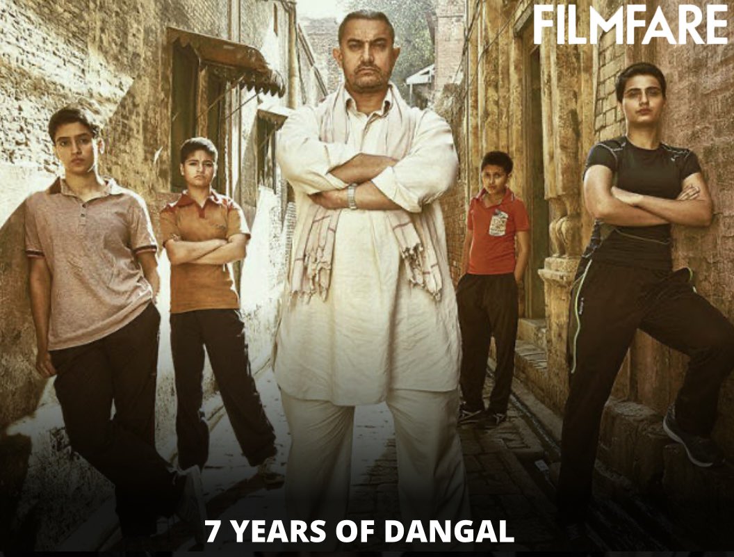 #Dangal starring #AamirKhan, #FatimaSanaShaikh and #SanyaMalhotra was released 7 years ago today. 🎬