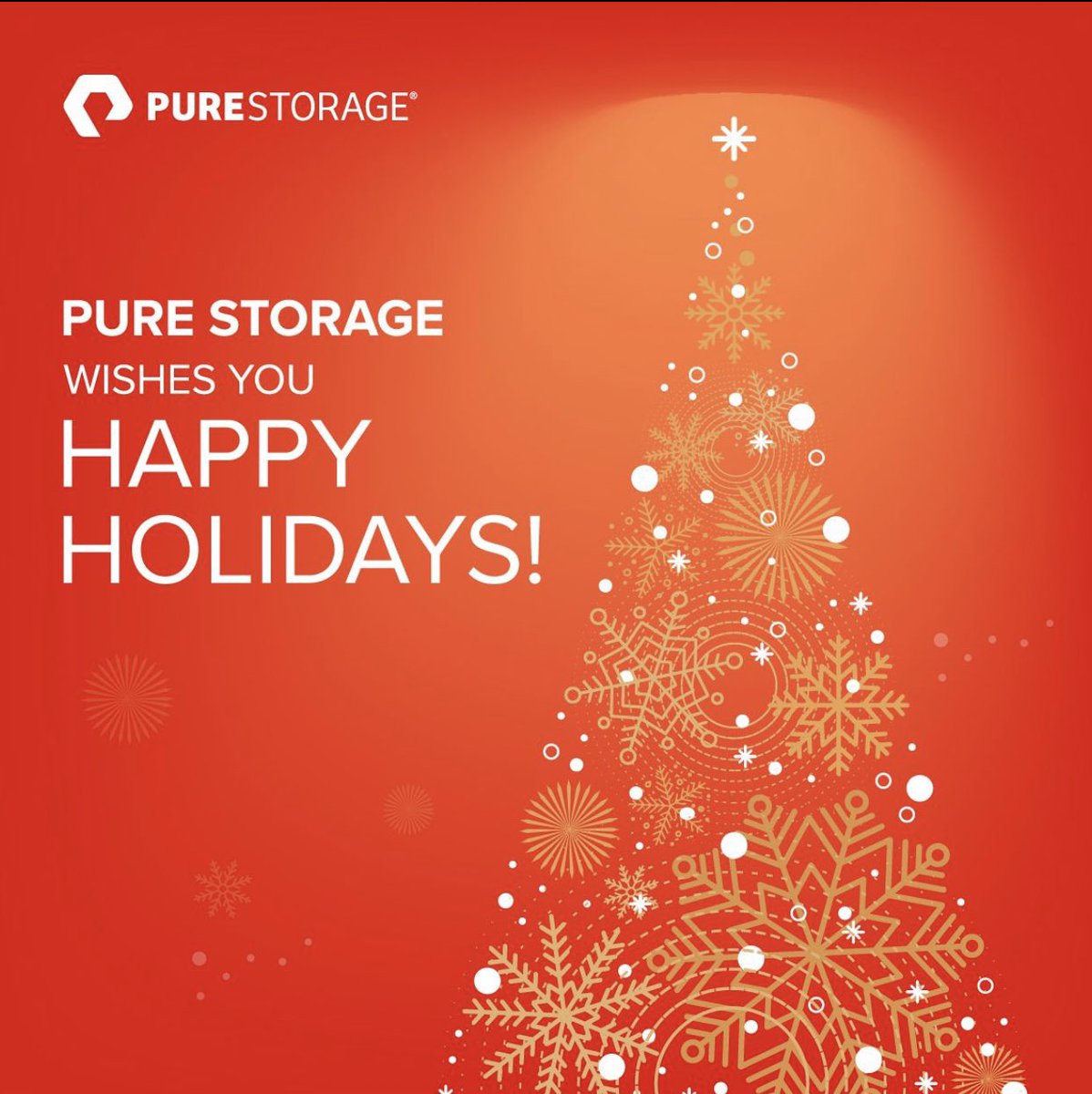 Happy Holidays from our Pure Storage Family to yours! Wishing you a truly wonderful holiday season filled with peace and love! This is the time to focus on family, friends &amp; loved ones! Stay safe, stay healthy! 🧡🧡🧡🍊🍊🍊🌲🌲🌲🤶🧑‍🎄🎅