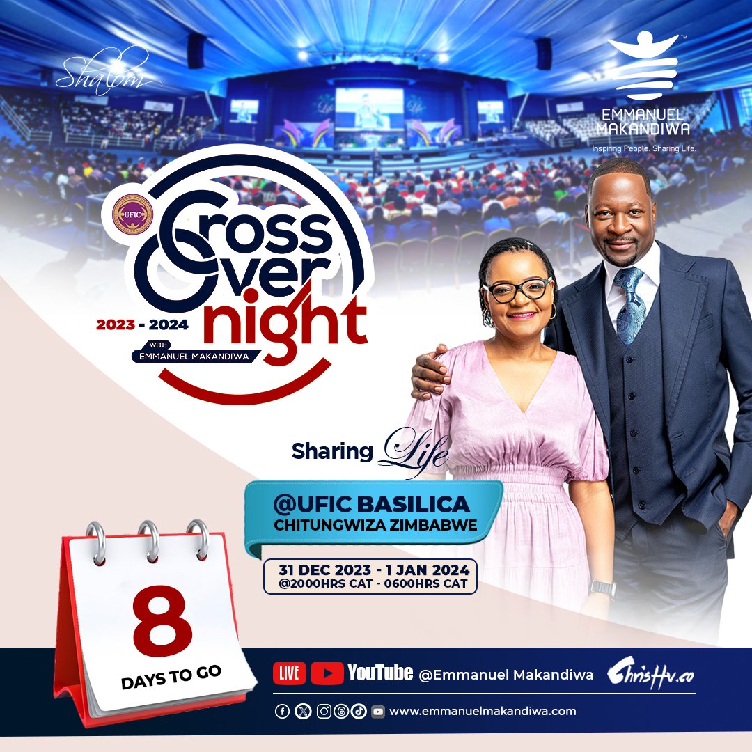 8 days to go! #crossover #newseason #EmmanuelMakandiwa #RuthEmmanuelMakandiwa