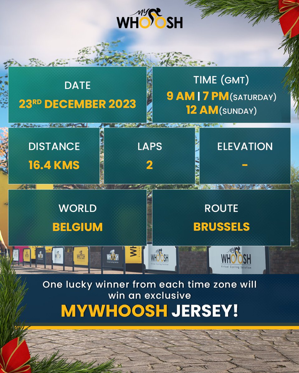my_whoosh's tweet photo. Roll into the holiday spirit with #MyWhoosh Christmas vibes! Cruise through the season's festive landscapes, and don't forgetโeach ride is a chance to snag a MyWhoosh Jersey!
#MerryChristmas #Christmas2023 #MyWhoosh #VirtualCycling #ChristmasRide #MyWhooshChristmas https://t.co/Ip9DTlHM09