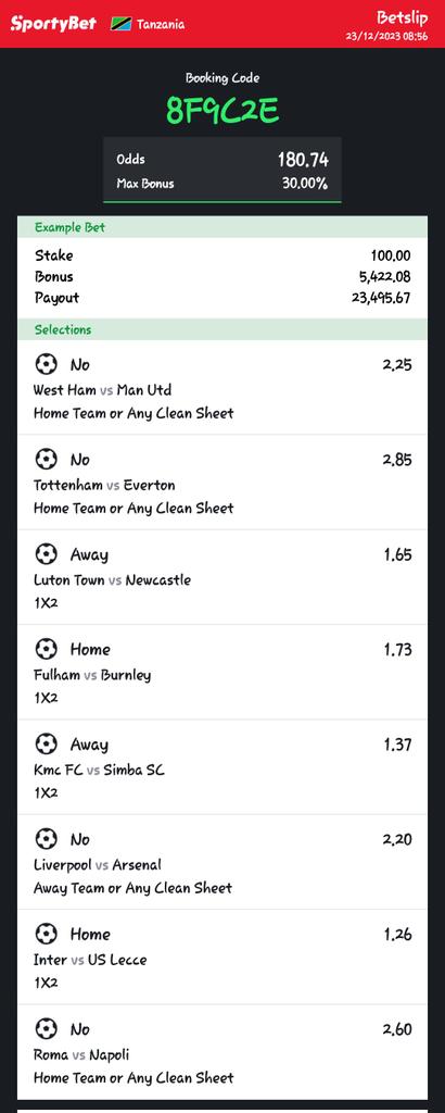 keka la sikukuu hiki ods 180✅️match 8📍❣️ sportybet.com/?shareCode=8F9…