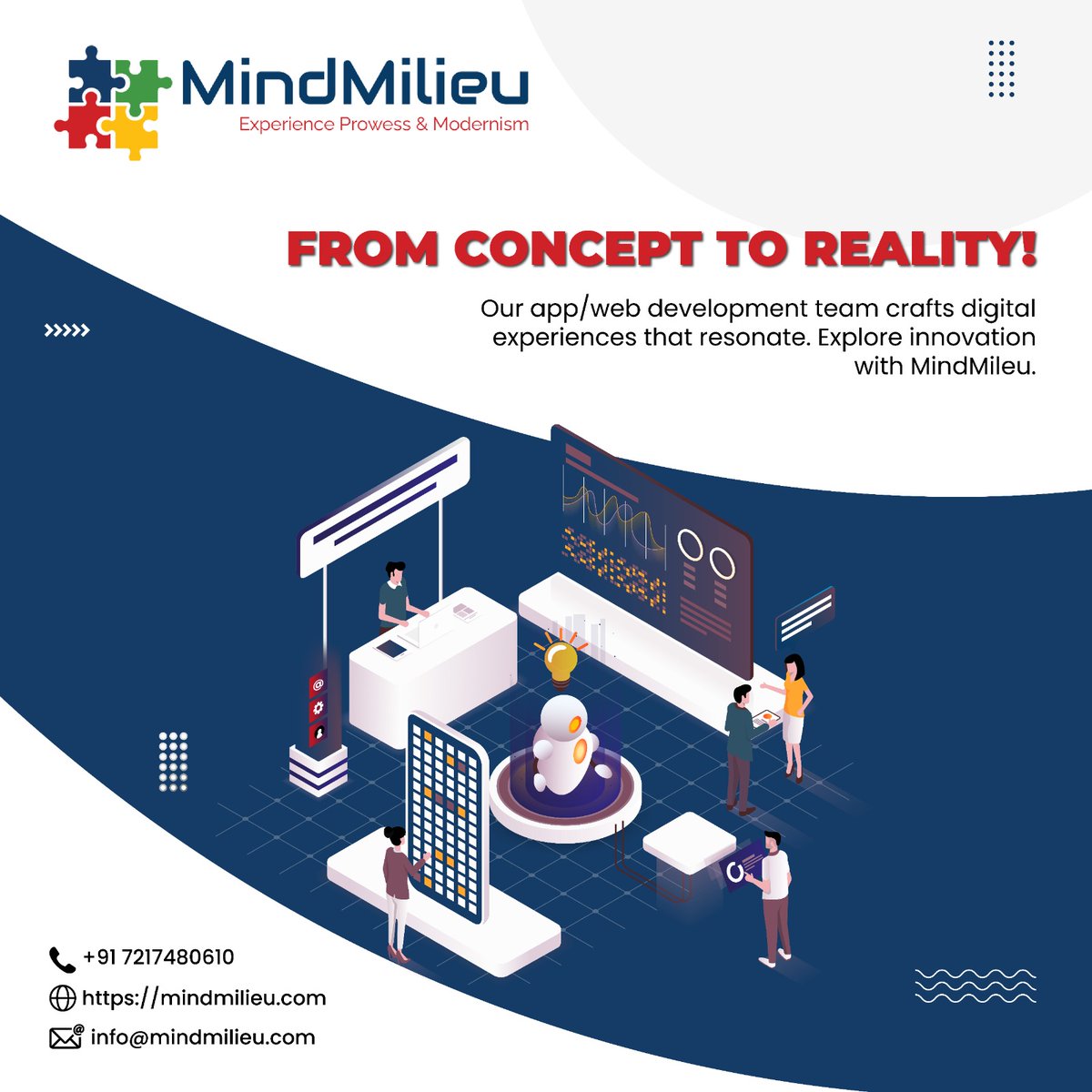 mindmilieu's tweet image. Dive into the world of limitless possibilities with MindMileu🚀 Our app/web development team is set to bring your ideas to life, creating digital experiences that leave a lasting impact. 🌐✨
Join us on the forefront of innovation!
#MindMileuMagic #AppDevMasters #WebDesigners