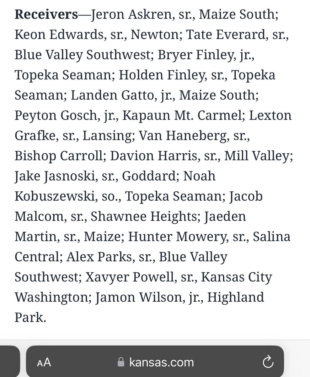 Blessed to be named to the <a href="/WichitaEagleSpt/">Wichita Eagle Sports</a> honorable mention all-state team!kansas.com/sports/varsity…