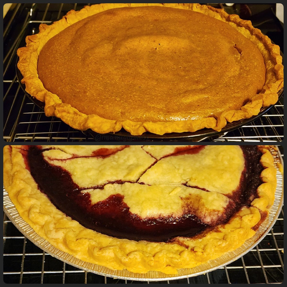 imanuglymess's tweet image. Chocolate tree brownies, coconut snowballs, oatmeal raisin cookies, peanut butter chocolate drop cookies, sugar cookies, chocolate fudge cookies, pumpkin pie, and blackberry/raspberry pie. Fudge is setting overnight and I have a few more things to do tomorrow. 😋 #bakeyourown