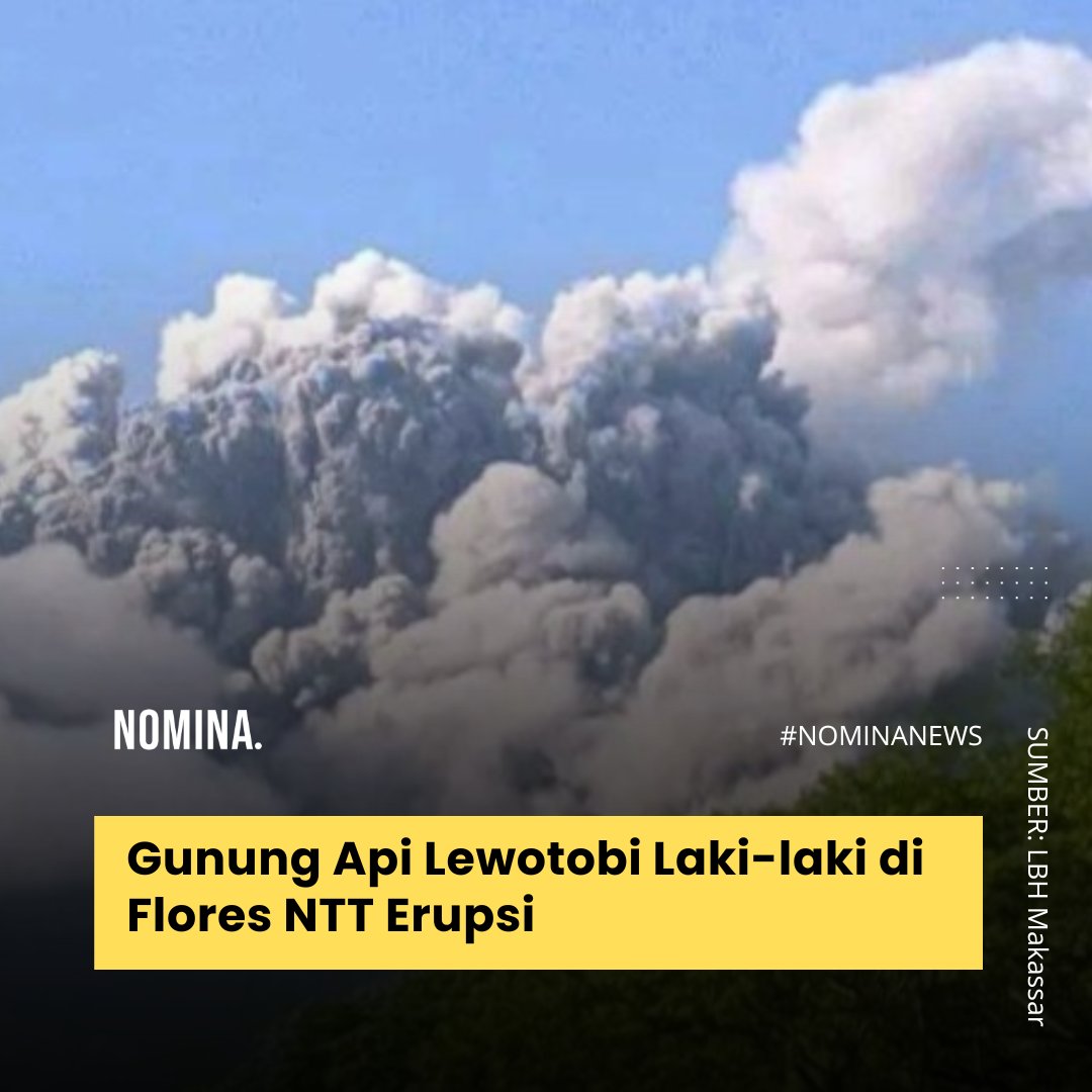Gunung Lewotobi Laki-laki yang terletak di Desa Pululera, Kecamatan Wulanggitang, Kabupaten Flores Timur, Provinsi Nusa Tenggara Timur, terjadi erupsi pada Sabtu, 23 Desember 2023 pukul 07.14 Wita.

#nominanews #erupsi #lewotobi