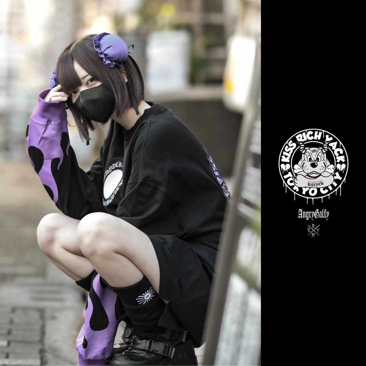 GALFY×KRY AWコラボアイテム 「KRYCREW炎上せっとあっぷ」黒