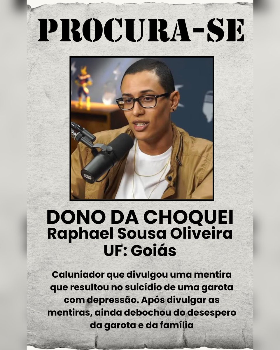 Desaparecido desde a divulgação da mentira e de ter provocado um suicídio. #choqueimata