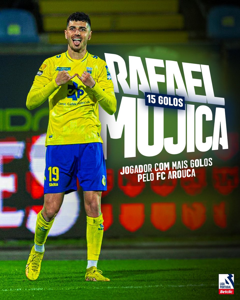 Si señor 🫡 Os golos dele são Mujica 🎶 para os ouvidos 👂 do FC Arouca e já fizeram do avançado o maior goleador do clube na #LigaPortugalBetclic 🔥 Quantos mais fará está época? #LigaPortugal #CriaTalento #FCA #NãoPára