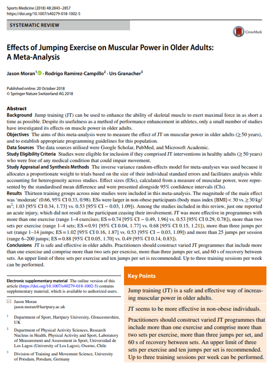 Effects of Jumping Exercise on Muscular Power in Older Adults🚀A Meta-Analysis⤵️

📑link.springer.com/article/10.100…

📺youtu.be/qPD8zyslQ7Q?si…