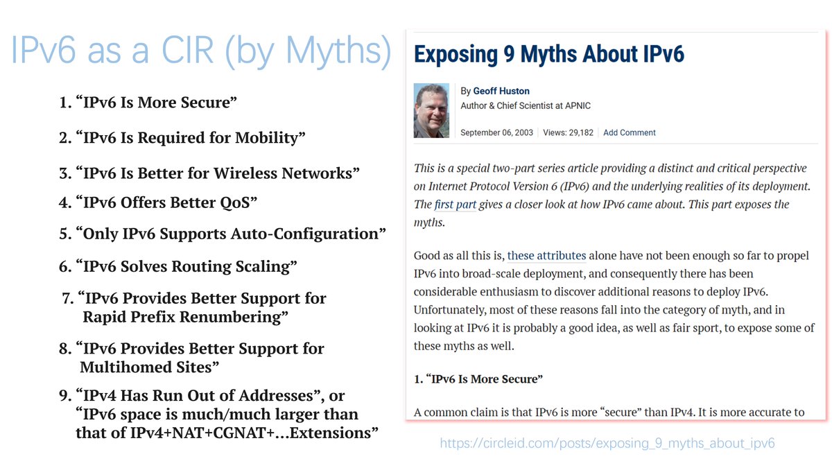 BingSwenSun's tweet photo. What is the IPv6 CIR (a myth): https://t.co/werHyiHya2