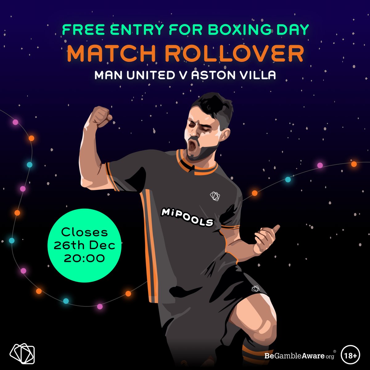 MiPoolsUK's tweet photo. A free shot at winning a £150 prize? 🎁

We are giving a FREE ENTRY to our next Match Rollover. Correctly predict the number of Goals, Cards &amp; Corners in Man United v Aston Villa to be our winner! ⚽️

Must be 18+. Play now at https://t.co/44CHsY4RUp

#WeWantWinners #MNUvAVL https://t.co/R1ERnCOwDk