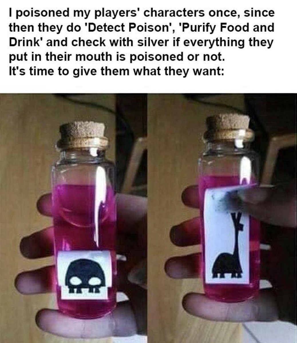 MemesDnd's tweet photo. A llama??!
.
.
.
The poison. The poison for Kuzco.          

 ⚔️🧙🏻‍♂️ https://t.co/GGyujUrxkH