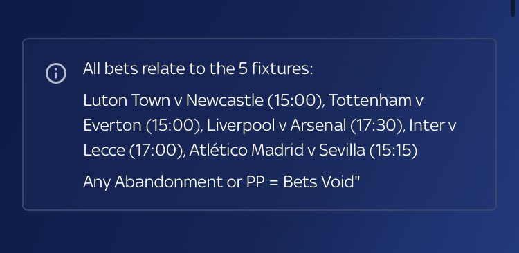 Clinton_Cards's tweet photo. VALUE BET 🚨 

📝 Skybet are offering 1+ card in 5 selected games at 8/11, but have priced 3+ cards at 1/1 - making the former price FORMIDABLE

MAX BET.

You’ll find this bet under FOOTBALL > FEATURED FOOTBALL BETS 23RD DECEMBER.

See below: https://t.co/25pzuy33Kh