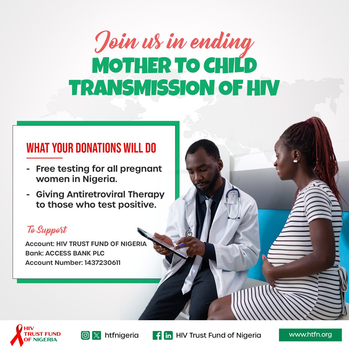 In this season of love and giving,  remember that there is a pregnant woman in that rural community that needs access to antiretroviral therapy. Your one naira can make a lot of difference in her life. Make that decision of donating to the trust fund. The time now! #hivtrustfund