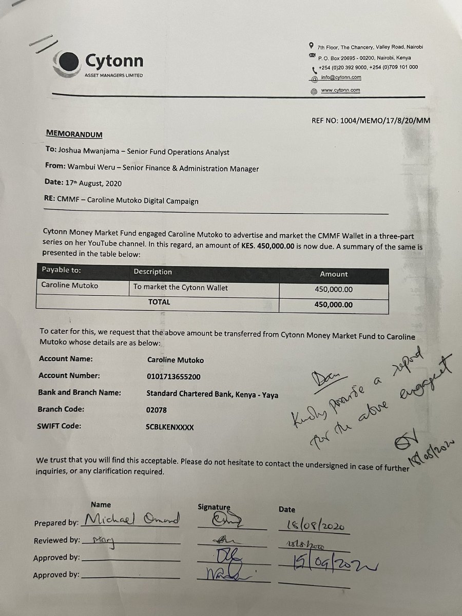 miamoreazure's tweet photo. @MamaAcacia look at this @CarolineMutoko was being paid by cytonn to hoodwink us into believing the lie that was cytonn @MwinziMichael https://t.co/Z4E3osuwzk