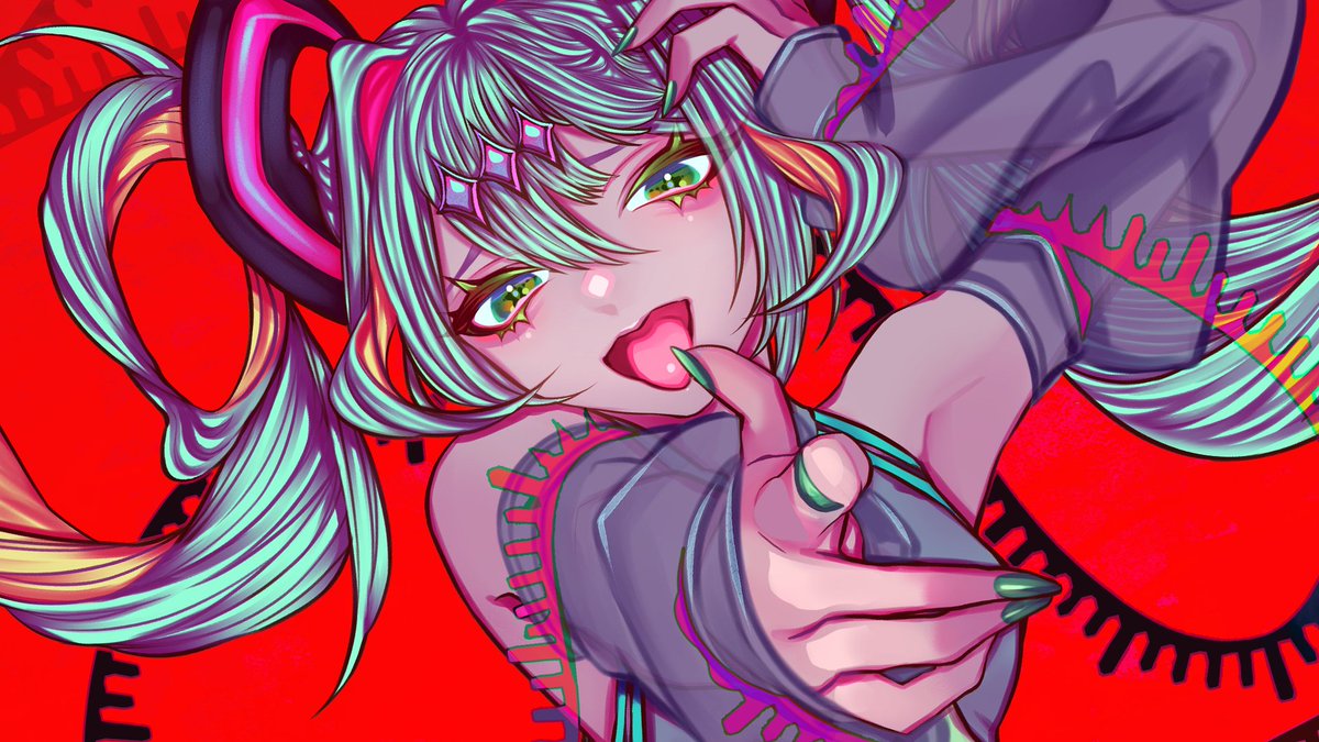 初音ミク「【お知らせ】ニトロシック feat. 初音ミク初音ミクちゃんのイラストを描きまし」|さしみやま / SashiMiyamaのイラスト