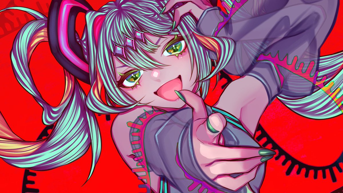 初音ミク「【お知らせ】ニトロシック feat. 初音ミク初音ミクちゃんのイラストを描きまし」|さしみやま / SashiMiyamaのイラスト