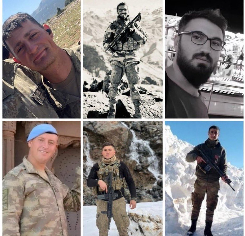 muhendisyenn's tweet photo. 6 yiğit Pençe Kilit Operasyonu'nunda şehit oldu.
Allah rahmet eylesin, yakınlarına başsağlığı diliyorum 🇹🇷 Milletimizin başı sağ olsun 🇹🇷
Vatan sağolsun 🇹🇷
🇹🇷 Tğm. Ramazan GÜNAY
🇹🇷 Uzm Çvş Mehmet SERİNKAN
🇹🇷 Uzm Onb İsmail YAZICI
🇹🇷 Söz. Er Yasin KARACA
🇹🇷 Söz. Er Çağatay ERENOĞLU
🇹🇷 Söz. Er Emre TAŞKIN